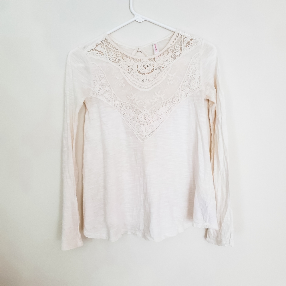 Boho white lace shirt